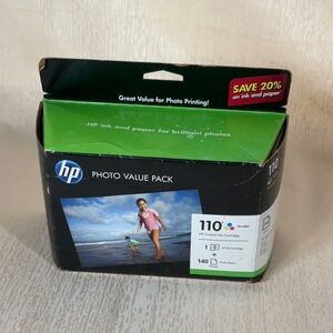 HP Photo Value Pack with HP110 Tri-color Ink and 140 Sheets Photo Paper